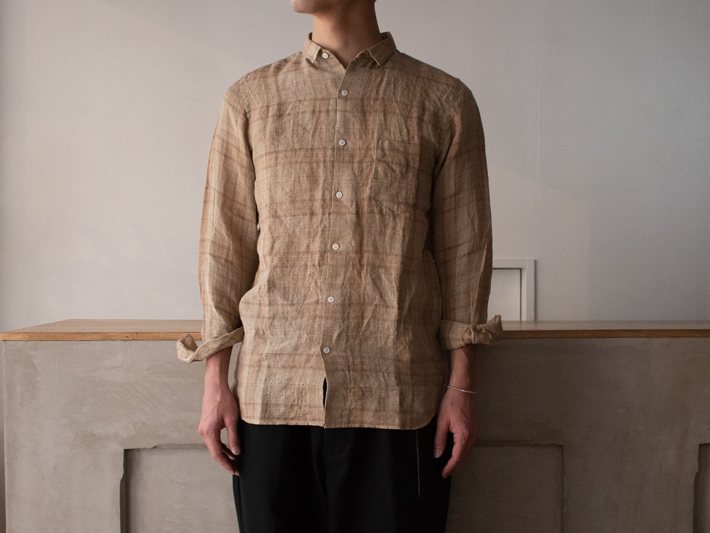OLDMAN'S TAILOR , R&D.M.Co- / CHECK LINEN FABRIC | PEOPLE | ピープル
