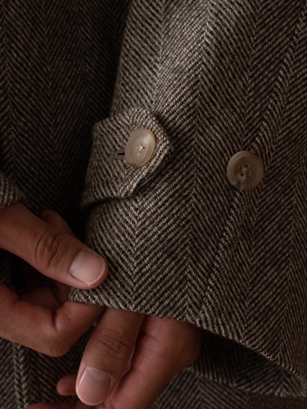 Arles Wool Tweed Balmacaan Coat (Men's) col.Khaki Mix | PEOPLE 