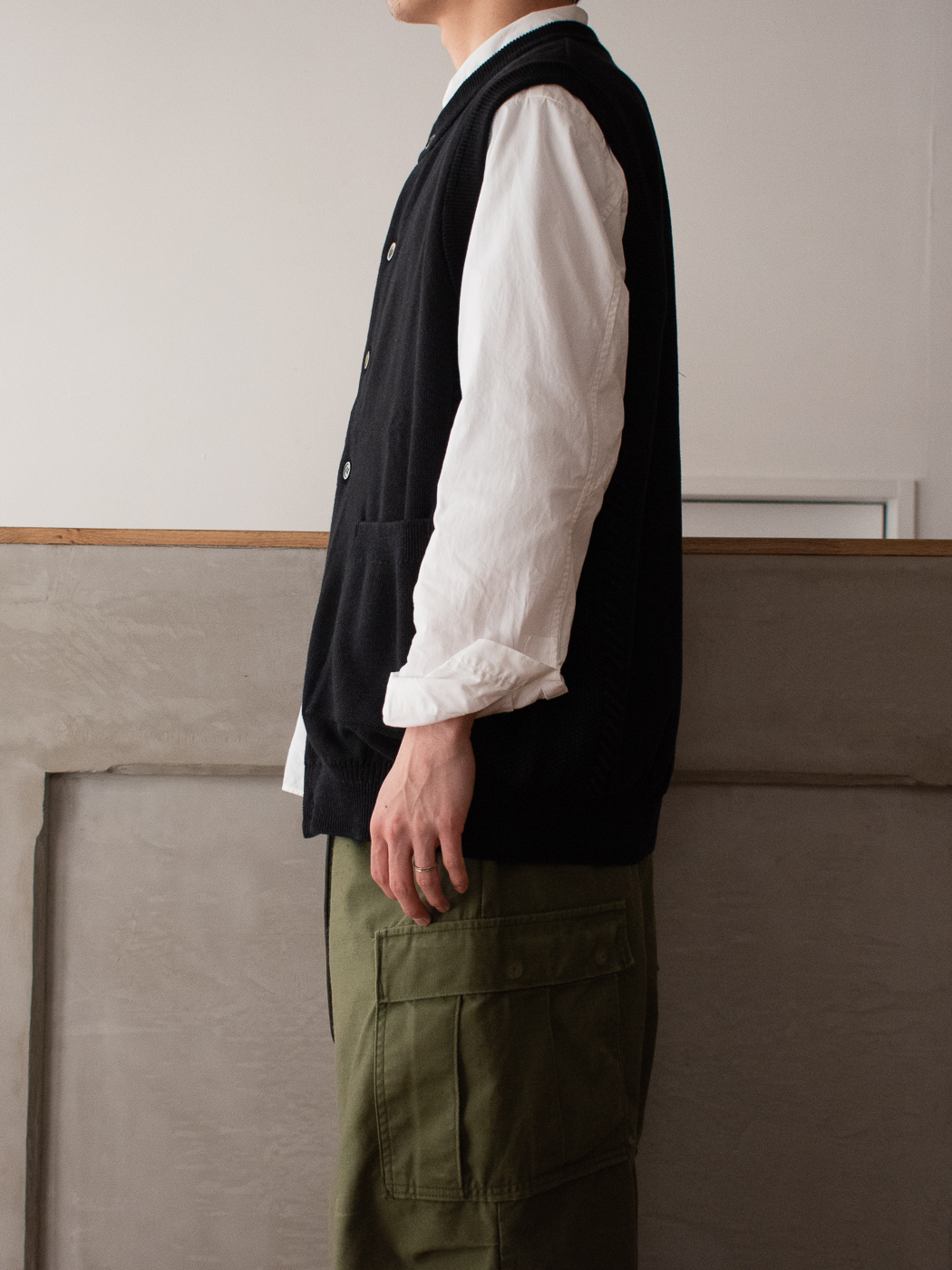 Mizuoto Knit Vest (Men's) col.Black | PEOPLE | ピープル