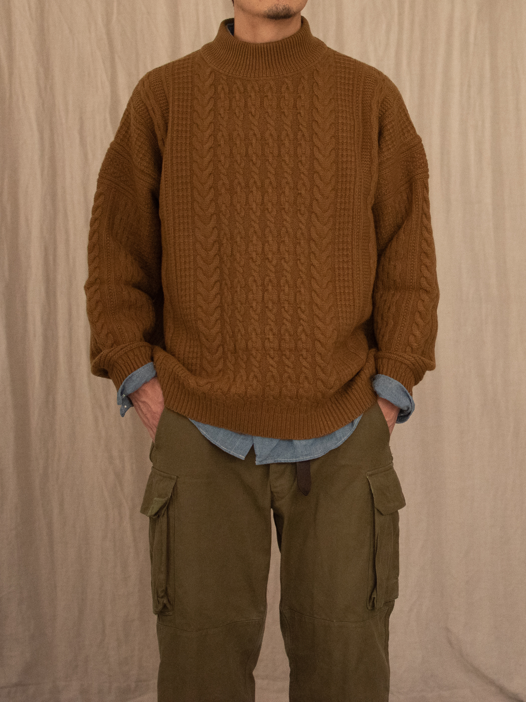 Kinshu High Neck Knit (Men's) col.Ocher | PEOPLE | ピープル