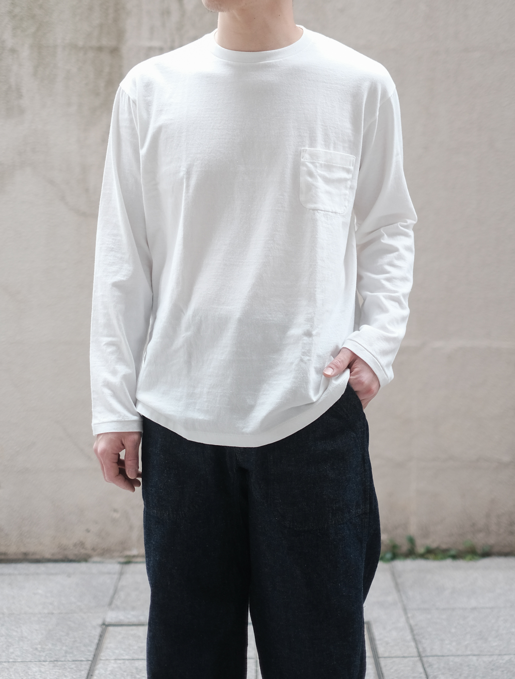 クルーネックTシャツ PK L/S col.Kusaki Ivory | PEOPLE | ピープル