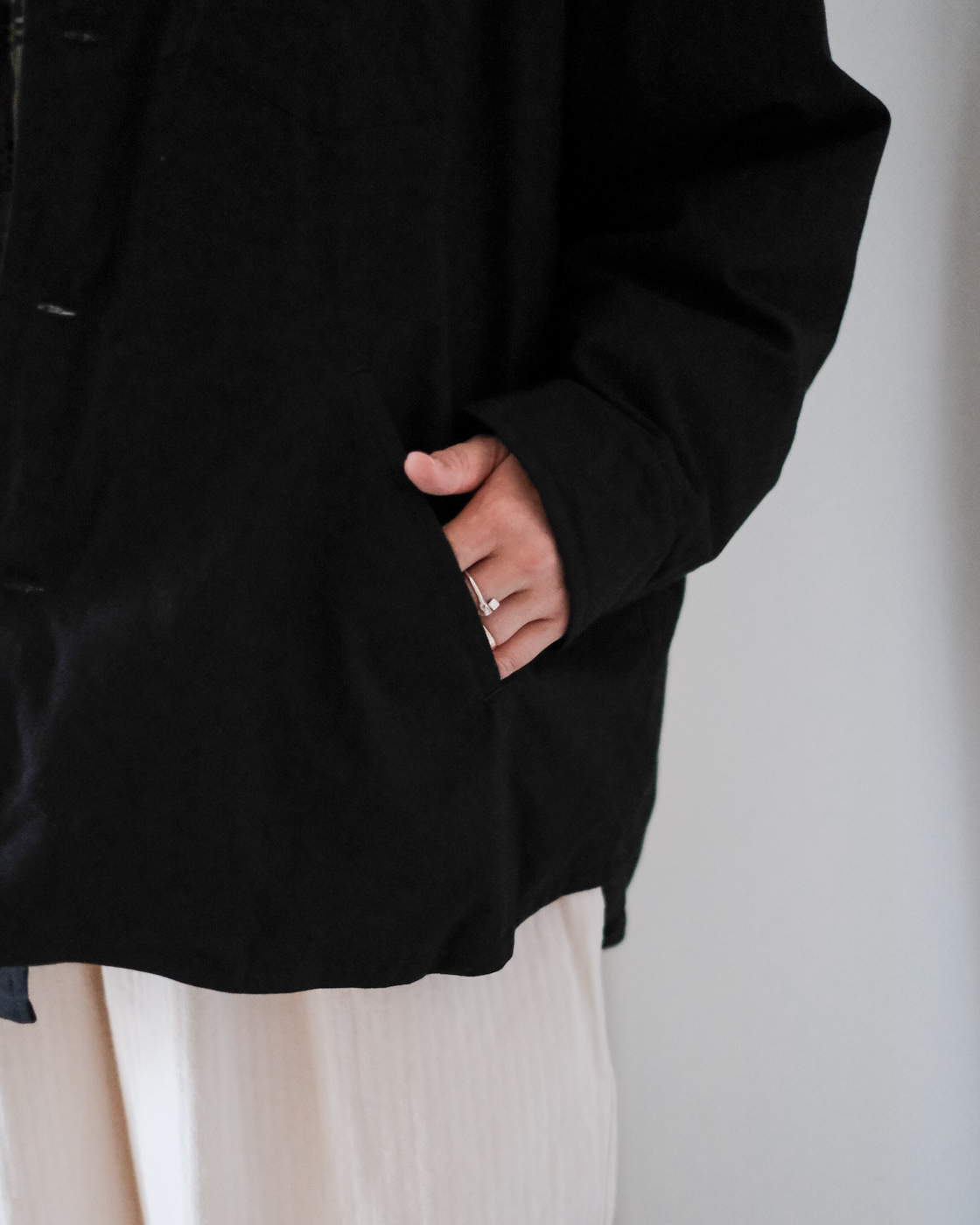 ダウンシャツ スタンドカラー col.Black | PEOPLE | ピープル