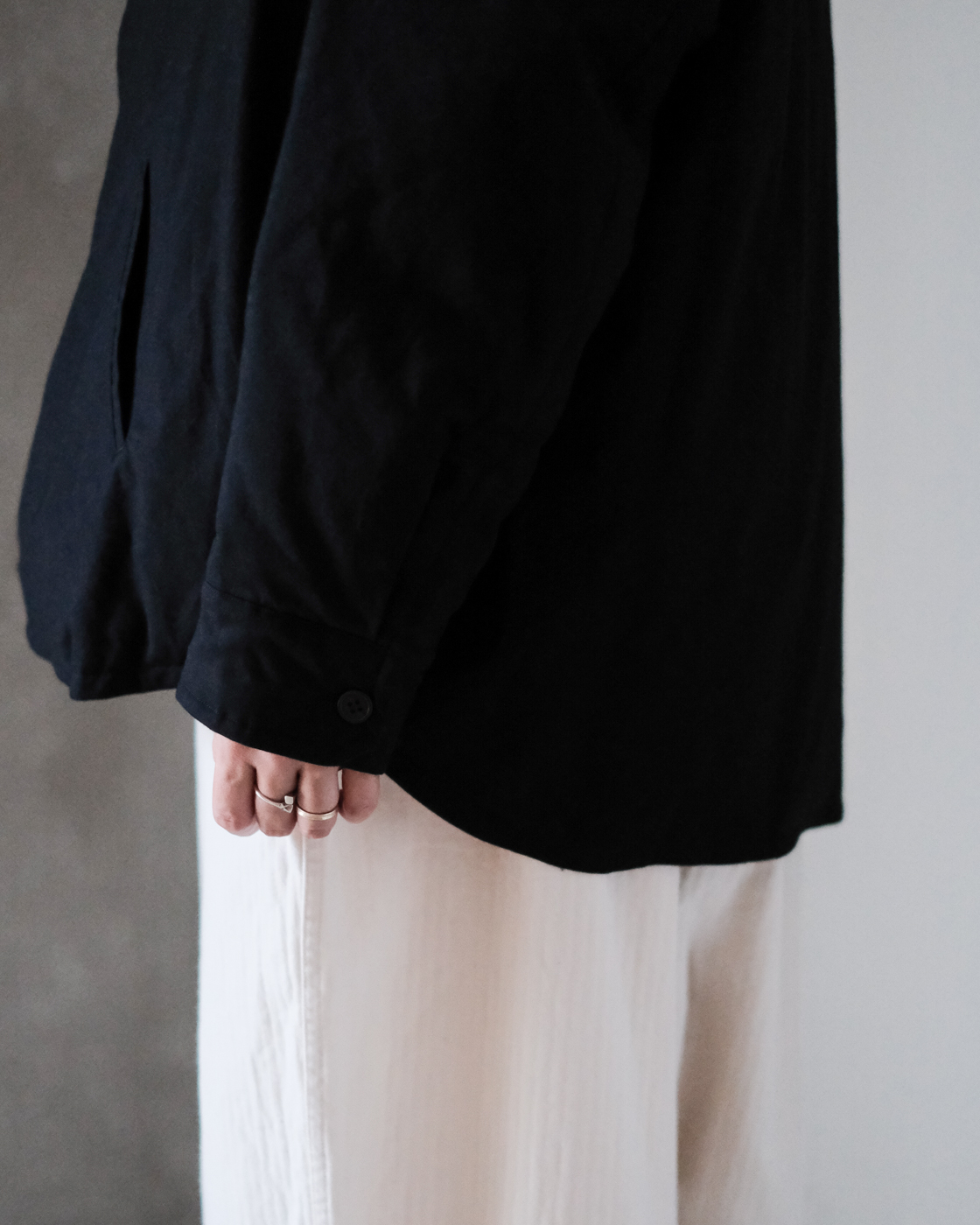 ダウンシャツ スタンドカラー col.Black | PEOPLE | ピープル