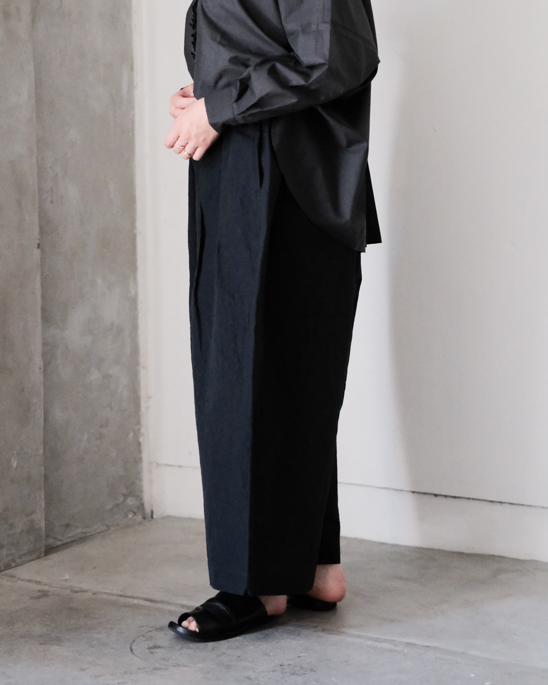 pocket wide pants col.Black | PEOPLE | ピープル